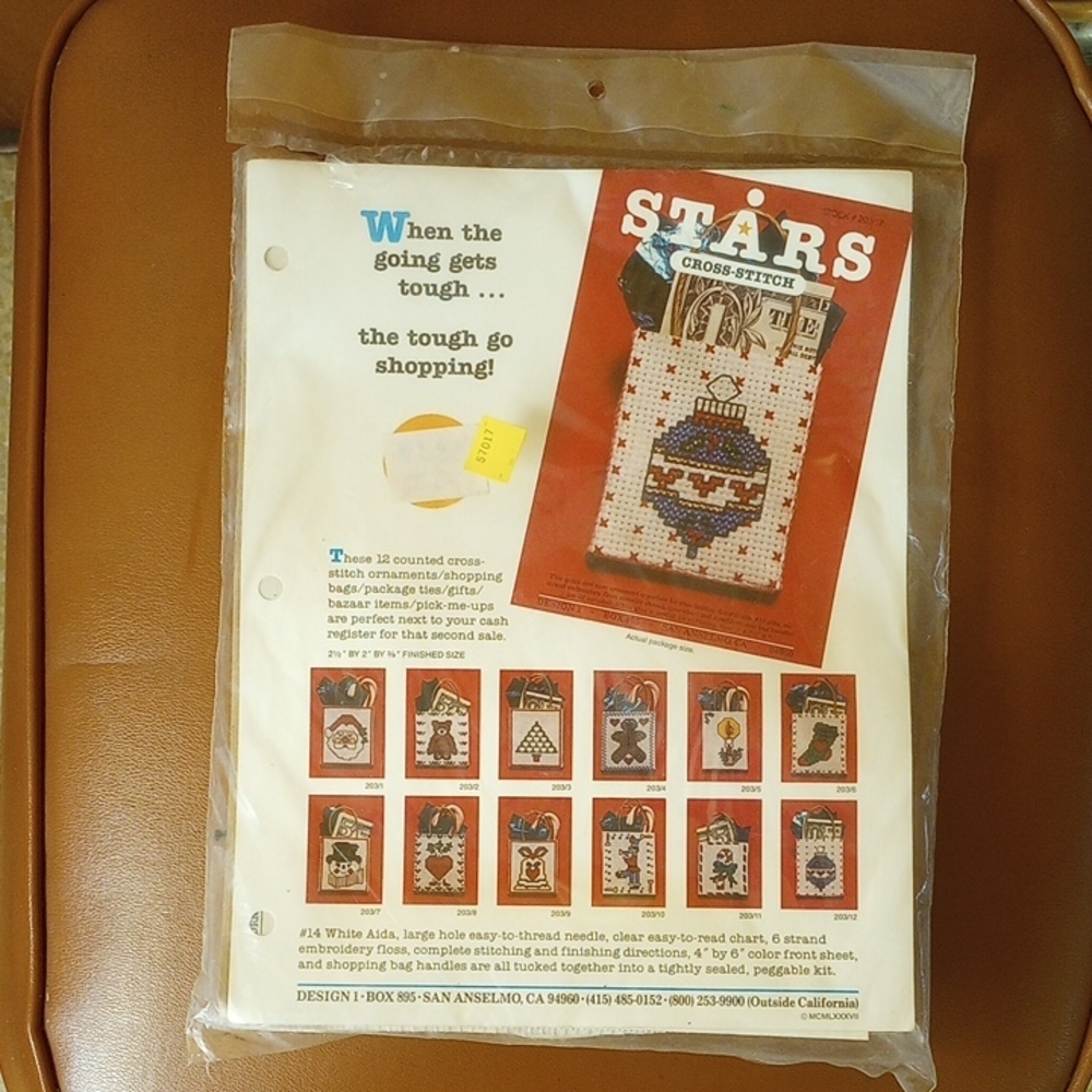 NEW Stars Cross Stitch Christmas Ornament Kit #203/12. Makes 12